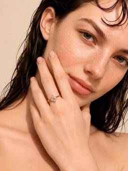 ZAISHA - White Floral 18K Gold Plated Ring