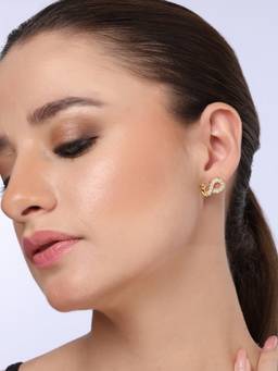 Kicky and Perky - 925 Sterling Silver Peacock Infinity Moissanite Stud Earrings