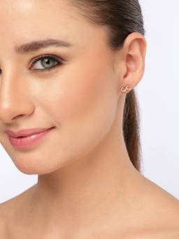 Kicky and Perky - 925 Sterling Silver Rose Gold Plating Stud Earrings