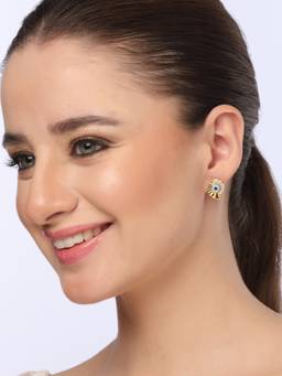 Kicky and Perky - 925 Sterling Silver Evil Eye Moissanite Stud Earrings