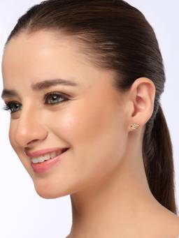 Kicky and Perky - 925 Sterling Silver Gold Plating Stud Earrings