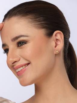 Kicky and Perky - 925 Sterling Silver Gold Plating Moissanite Stud Earrings