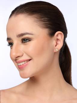 Kicky and Perky - 925 Sterling Silver Gold-Plated Pearl Penguin Stud Earrings