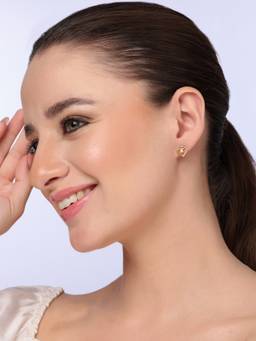 Kicky and Perky - Moissanite 925 Sterling Silver Gold Plating Stud Earrings
