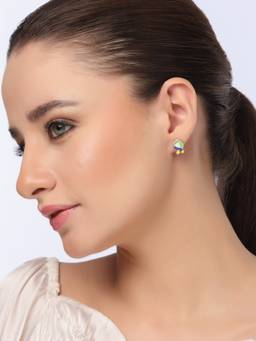 Kicky and Perky - Multi-Color Enchanted Fish Enamel 925 Sterling Silver Stud Earrings