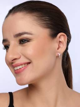 Kicky and Perky - 925 Sterling Silver In Rhodium Plating Meenakari Stud Earrings