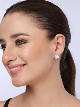 Kicky and Perky - 925 Sterling Silver Rhodium Plating Moissanite Stud Earrings
