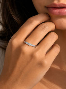 SAMIKA - 925 Sterling Silver Forever Zircon Adjustable Ring