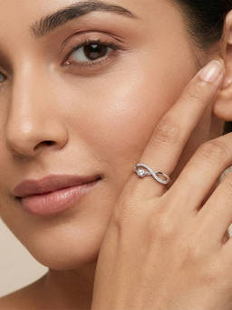SAMIKA - 925 Sterling Silver Infinity Zircon Adjustable Ring
