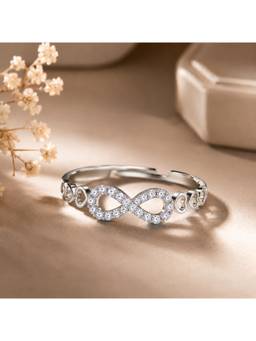 SAMIKA - 925 Sterling Silver Infinity Heart Adjustable Ring