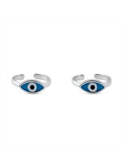 SAMIKA - 925 Sterling Silver Evil Eye Toe Rings