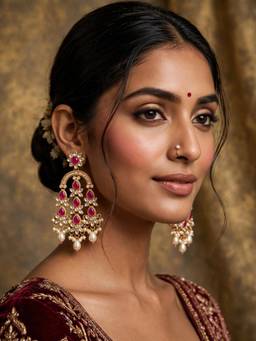 Zaveri Pearls - Pink Stones Dangling Beads Embellish Drop Earrings