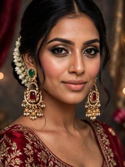 Zaveri Pearls - Green-Maroon Dazzling Stones Beads Drop Earrings