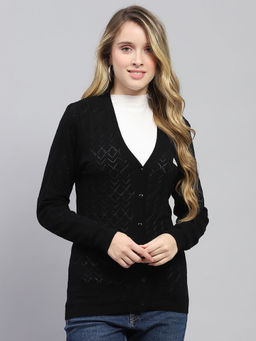 Monte Carlo - Women's Black Full Sleeve Cardigan