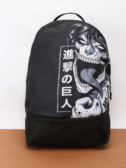 Bewakoof - Unisex Black Kyojin Printed Small Backpack