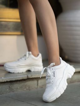 Shoetopia - Women White Solid Walking Shoes