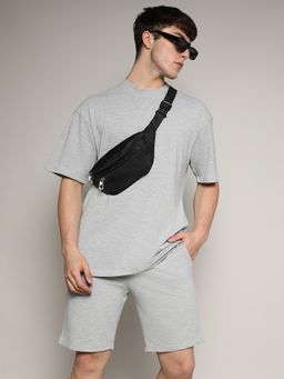Campus Sutra - Men Light Grey Oversized Co-Ord (Set of 2)