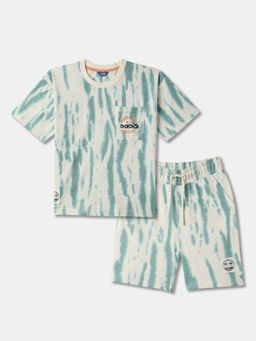 R&B - Tie-Dye Cotton T-Shirt with Shorts Boys