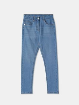 R&B - Denim Skinny Fit Mid-Rise Clean Look Girls Jeans