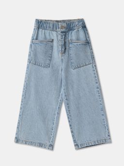 R&B - Cotton Wide Fit High-Waist Clean Finish Girls Jeans