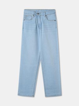 R&B - Cotton Blend Regular Fit Mid-Rise Clean Look Girls Jeans