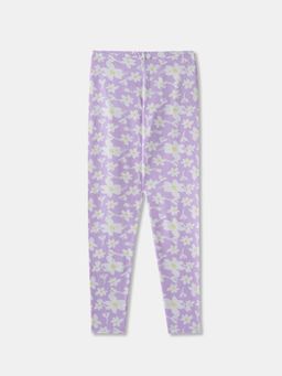 R&B - Cotton Floral Full Length Mid Rise Girls Legging