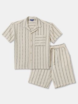 R&B - Striped Cotton Short Sleeve Shirt with Shorts Boys