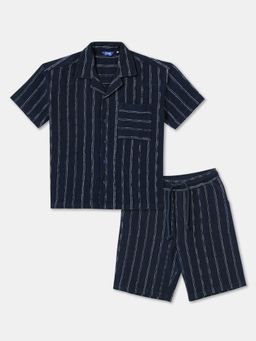 R&B - Striped Cotton Short Sleeve Shirt with Shorts Boys