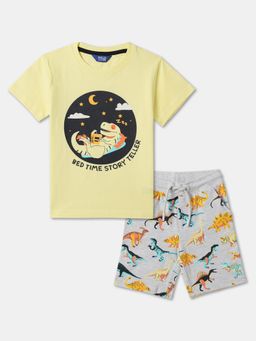 R&B - Graphic Cotton T-Shirt with Shorts Boys