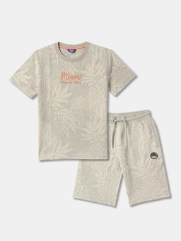 R&B - Abstract Print Cotton T-Shirt with Shorts Boys