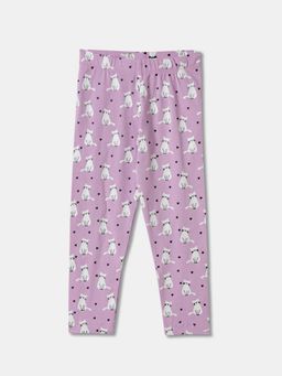 R&B - Cotton Blend Printed Full Length Elastic Waist Girls Legging