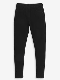 R&B - Cotton Blend Skinny Fit Mid-Rise Solid Girls Jeggings