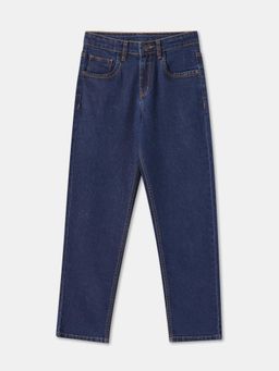 R&B - Cotton Blend Regular Fit Mid Rise Dark Wash Boys Jeans