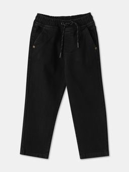 R&B - Cotton Blend Relaxed Fit Mid Rise Solid Boys Jeans