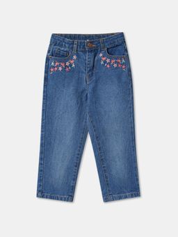 R&B - Cotton Regular Fit Mid-Rise Clean Finish Girls Jeans