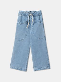 R&B - Cotton Wide Fit High-Rise Cargo Detail Girls Jeans