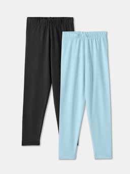 R&B - Cotton Blend Solid Regular Fit Pull On Girls Legging (Pack of 2)
