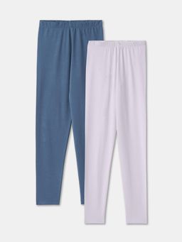 R&B - Cotton Blend Regular Fit Ankle Length Pull On Girls Legging (Pack of 2)