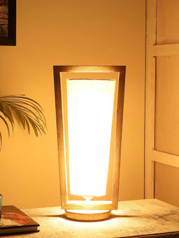 Tu Casa - Table Lamp Mango Wood Base & Flex Cotton Shade