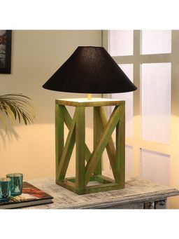 Tu Casa - Table Lamp Mango Wood Base & Black Cotton Shade