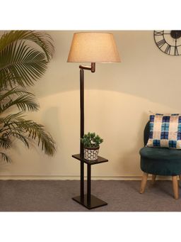 Tu Casa - Floor Lamp Mango Wood Base & Beige Jute Shade