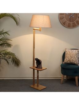Tu Casa - Floor Lamp Mango Wood Base & Beige Jute Shade