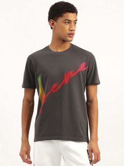 United Colors of Benetton - Grey Relaxed Fit Graphic T-Shirt