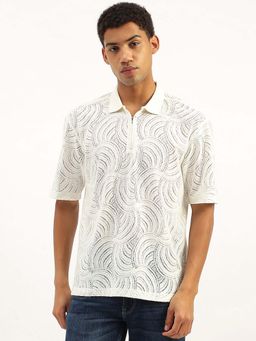 United Colors of Benetton - Oversized Fit Crochet Polo T-Shirt