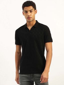United Colors of Benetton - Black Regular Fit Johny Collar Textured Polo T-Shirt