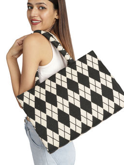 MINI WESST - White Casual Printed Tote Bag