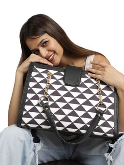 MINI WESST - White Casual Printed Tote Bag