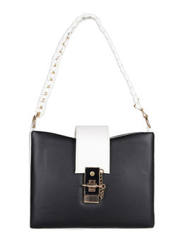 MINI WESST - Black Solid Handheld Bag With Detachable Strap
