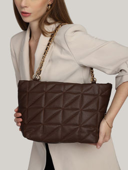 MINI WESST - Brown Solid Tote Bag