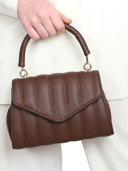 MINI WESST - Brown Casual Synthetic Leather Solid Handheld Bag